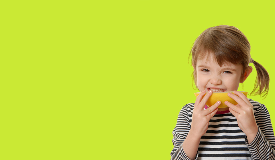 Child eating fruit